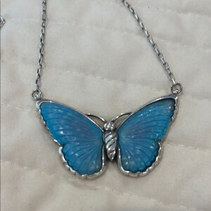 Brighton Blue and Silver Butterfly Necklace